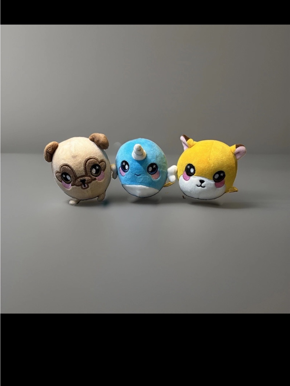 Three-Pack Cute Plush Animal Buddies - Beige, Blue & Yellow